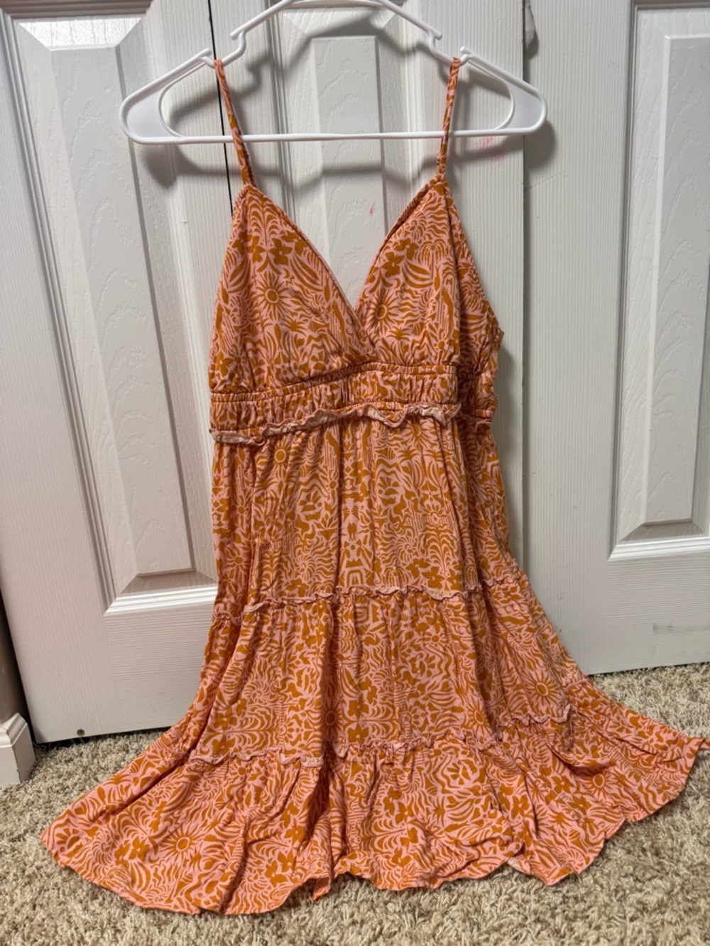 No Boundaries Pink and Orange Floral Spaghetti Strap Dress